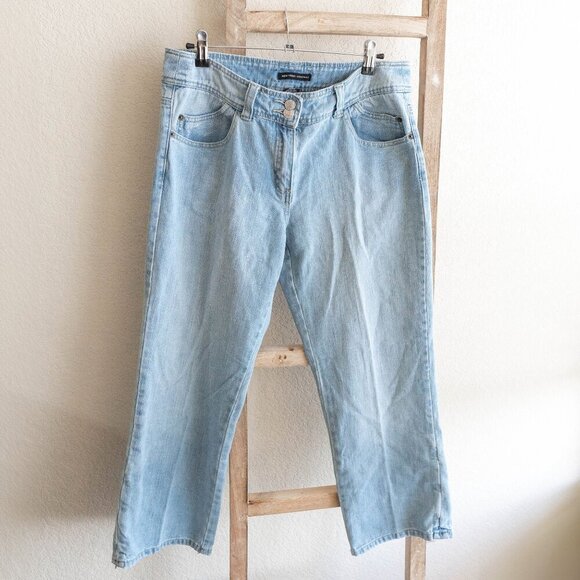 New York & Company Cropped Straight Leg Jeans Size 12 Light Wash Denim - Picture 2 of 8